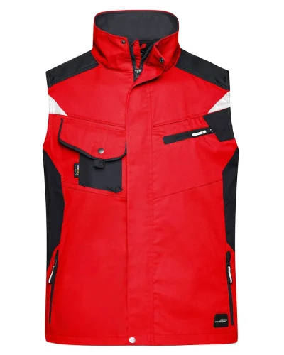 Gilet da Lavoro Strong Workwear, Regular Fit, Rinforzato Red/Black