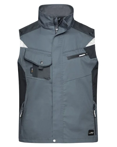 Gilet da Lavoro Strong Workwear, Regular Fit, Rinforzato Carbon/Black