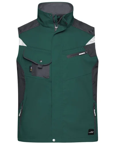 Gilet da Lavoro Strong Workwear, Regular Fit, Rinforzato Dark-green/Black