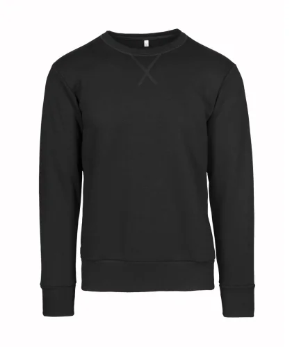 Felpa girocollo in cotone 80% regular fit, personalizzabile Nero