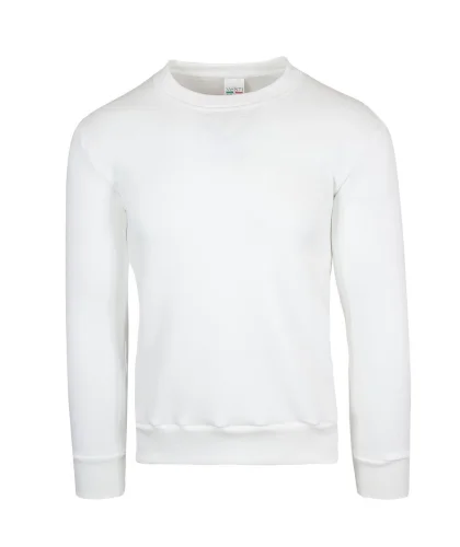 Felpa girocollo in cotone 80% regular fit, personalizzabile Bianco Panna