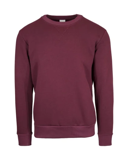 Felpa girocollo in cotone 80% regular fit, personalizzabile Bordeaux