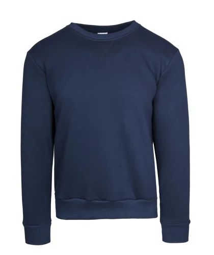 Felpa girocollo in cotone 80% regular fit, personalizzabile Blu Navy