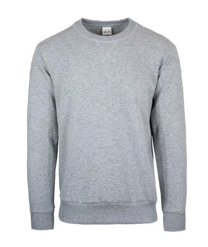 Felpa girocollo in cotone 80% regular fit, personalizzabile Melange Chiaro