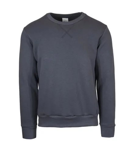 Felpa girocollo in cotone 80% regular fit, personalizzabile Piombo Scuro
