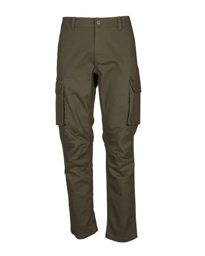 Pantalone multitasche Spalato cotone elasticizzato Army Green