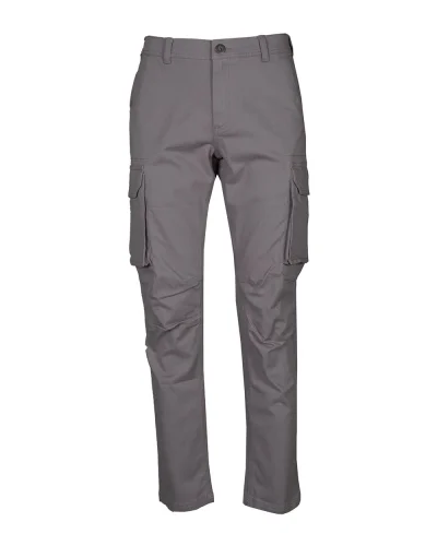 Pantalone multitasche Spalato cotone elasticizzato Light Grey