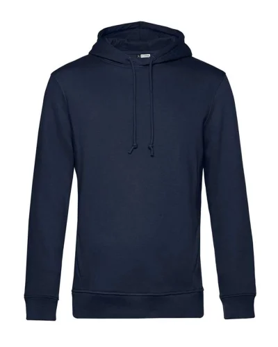 Felpa con zip e cappuccio in french terry bio Navy
