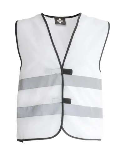 Gilet alta visibilità per bambini , regolabile, poliestere White
