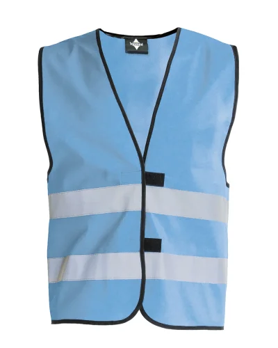 Gilet alta visibilità per bambini , regolabile, poliestere Sky Blue
