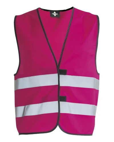 Gilet alta visibilità per bambini , regolabile, poliestere Magenta