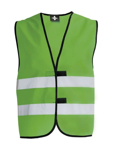 Gilet alta visibilità per bambini , regolabile, poliestere Green