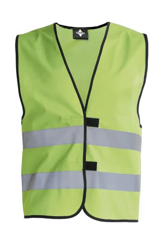 Gilet alta visibilità per bambini , regolabile, poliestere Lime Green