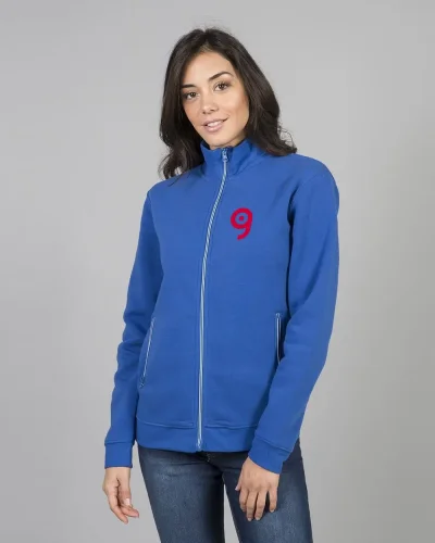 Felpa Atlanta Lady cotone zip lunga donna – collo lupetto bicolore