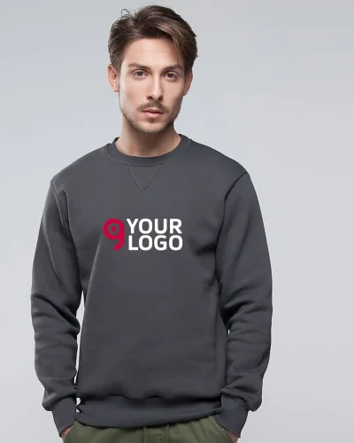 Felpa girocollo in cotone 80% regular fit, personalizzabile