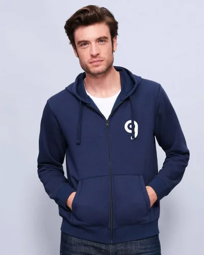 Felpa Spike uomo full zip con cappuccio e tasche