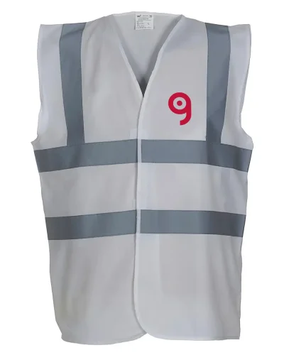 Gilet alta visibilità fluo con 2 bande riflettenti, poliestere
