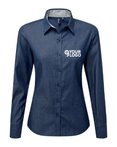 Camicia da donna denim cotone 100% classic fit Pindot