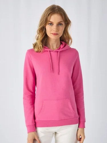 Felpa Donna Hoodie CottonFit 280g, Cappuccio, Tasche, Body Fit