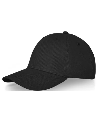 Cappellino Davis 6 pannelli, cotone 100%, chiusura in metallo Nero
