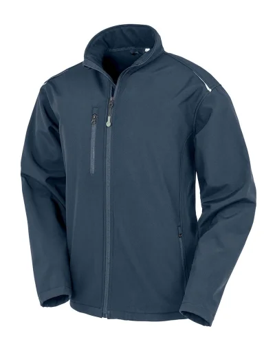 Giacca Softshell TOPGREEN® Uomo, Zip YKK, Riciclata, Nera