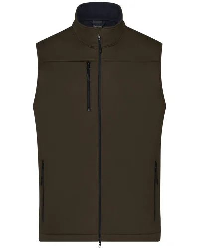 Gilet Softshell Uomo, 3 Strati, Antivento, Riciclato Brown