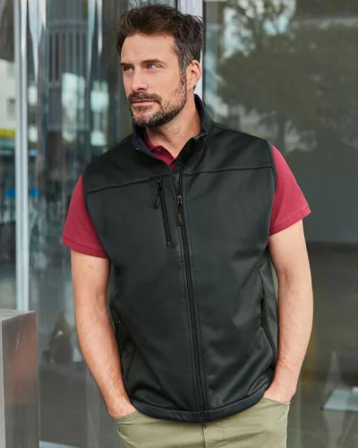 Gilet Softshell Uomo, 3 Strati, Antivento, Riciclato