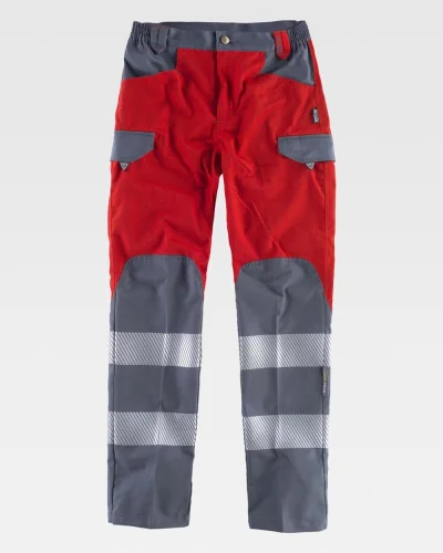 Pantalone da lavoro  grigio con bande riflettenti segmentate
