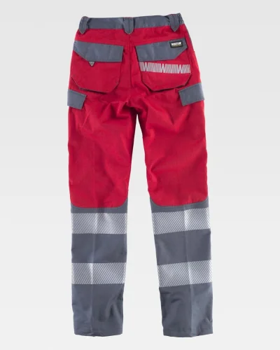 Pantalone da lavoro  grigio con bande riflettenti segmentate
