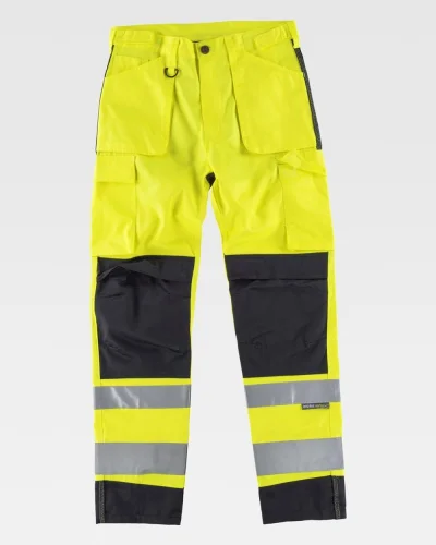 Pantalone alta visibilità WORKSAFE multitasche giallo riflettente