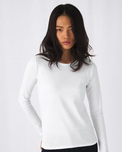 T-shirt donna Gildan E190 manica lunga cotone 185g regular fit