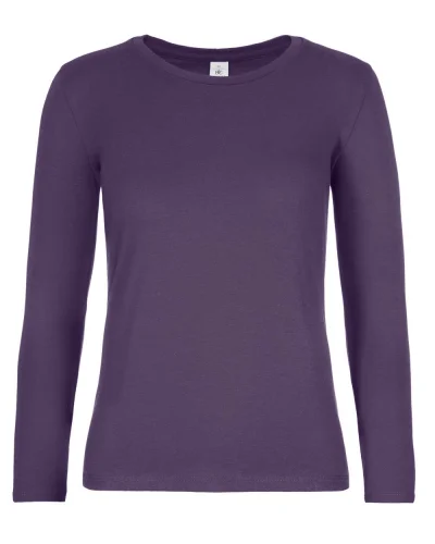 T-shirt donna Gildan E190 manica lunga cotone 185g regular fit urban purple