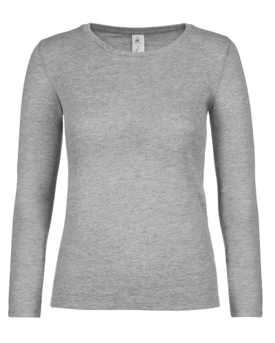 T-shirt donna Gildan E190 manica lunga cotone 185g regular fit Sport grey