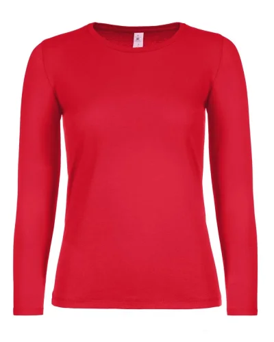 T-shirt donna Gildan E190 manica lunga cotone 185g regular fit Red