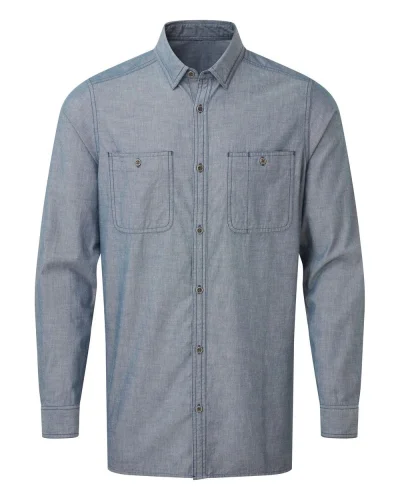 Neutral Bay Camicia Chambray Uomo Fairtrade 100% Cotone Organico Indigo denim