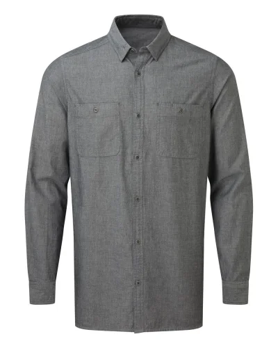 Neutral Bay Camicia Chambray Uomo Fairtrade 100% Cotone Organico Grey denim