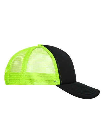 Cappellino Mesh Cap 5 pannelli, poliestere, taglia unica Black/neon-yellow