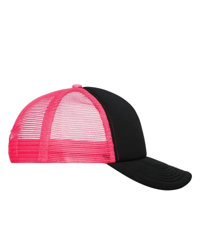 Cappellino Mesh Cap 5 pannelli, poliestere, taglia unica Black/neon-pink