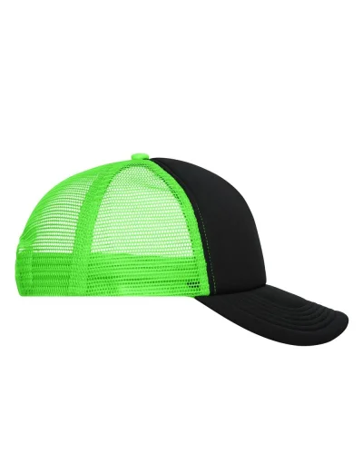 Cappellino Mesh Cap 5 pannelli, poliestere, taglia unica Black/neon-green