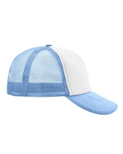 Cappellino Mesh Cap 5 pannelli, poliestere, taglia unica White/light-blue