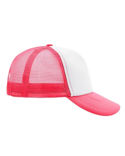 Cappellino Mesh Cap 5 pannelli, poliestere, taglia unica White/neon-pink