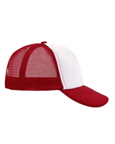 Cappellino Mesh Cap 5 pannelli, poliestere, taglia unica White/red