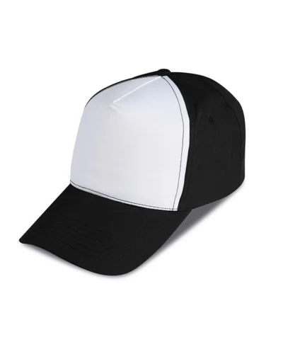 Cappellino Golf 5 Pannelli, 100% Poliestere White/Black