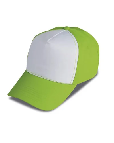 Cappellino Golf 5 Pannelli, 100% Poliestere White/Lime