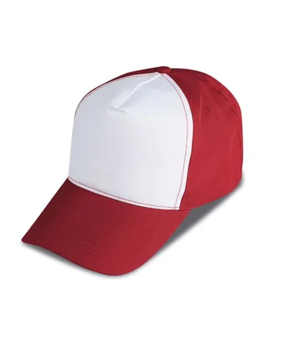 Cappellino Golf 5 Pannelli, 100% Poliestere White/Red