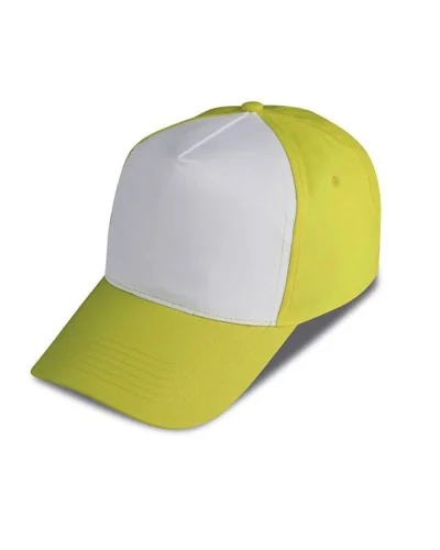 Cappellino Golf 5 Pannelli, 100% Poliestere White/Yellow