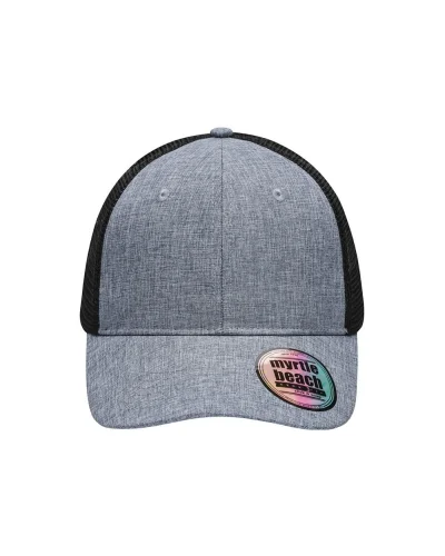 Cappellino mesh melange moderno unisex, regolabile, poliestere Grey-melange/black