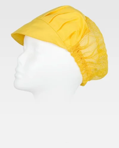 Cuffia capelli con visiera  rete blu, poliestere cotone YELLOW