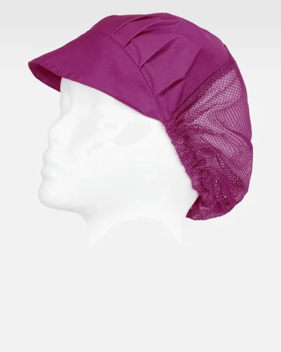 Cuffia capelli con visiera  rete blu, poliestere cotone PURPLE