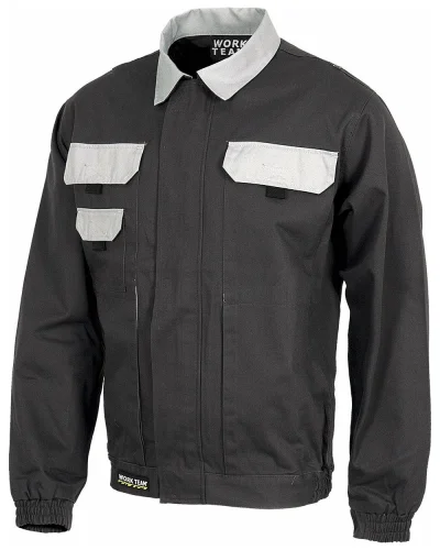 Giacca con zip nascosta, tessuto nylon resistente LIGHT GREY / DARK GREY
